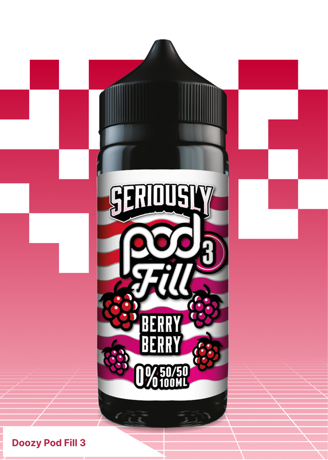 Doozy Pod Fill 3 - Berry Berry 100ML - VAPE LAB SOLUTIONS Hover Image