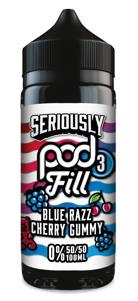 Doozy Pod Fill 3 - Blue Razz Cherry Gummy 100ML Main Image