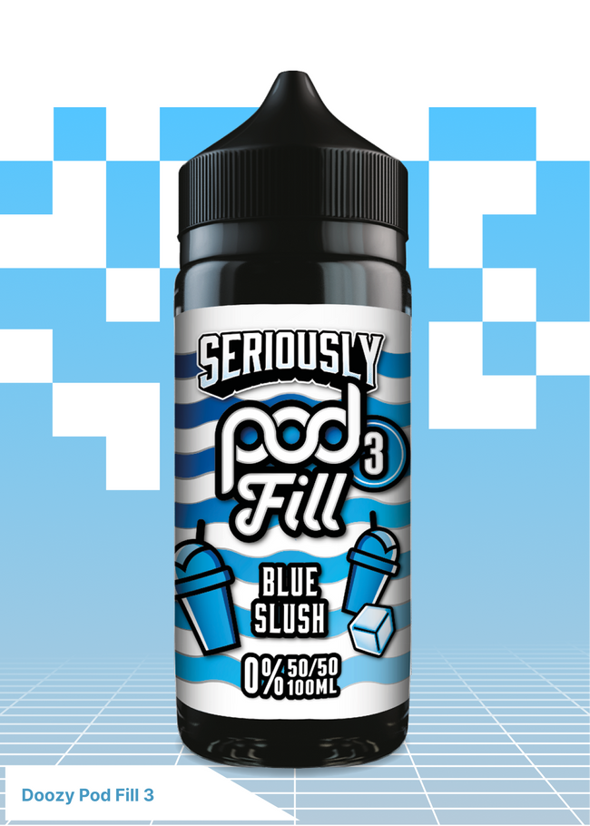 Doozy Pod Fill 3 - Blue Slush 100ML - VAPE LAB SOLUTIONS Hover Image