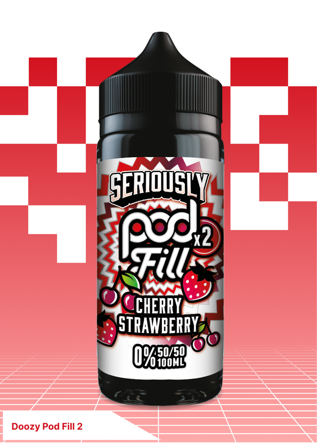 Doozy Pod Fill 2 - Cherry Strawberry 100ML - VAPE LAB SOLUTIONS Hover Image