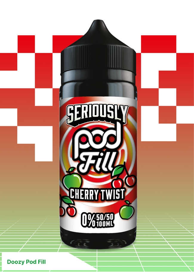 Doozy Pod Fill-  Cherry Twist 100ML - VAPE LAB SOLUTIONS Hover Image