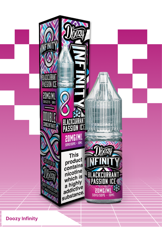Doozy Infinity Salts - Blackcurrant Passion Ice - VAPE LAB SOLUTIONS Hover Image