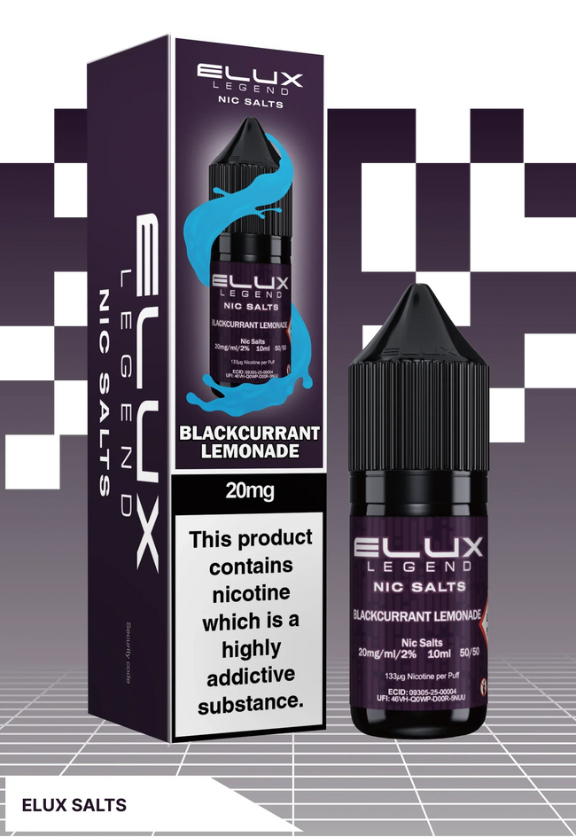 ELUX Blackcurrant Lemonade - 10 MG - VAPE LAB SOLUTIONS Hover Image