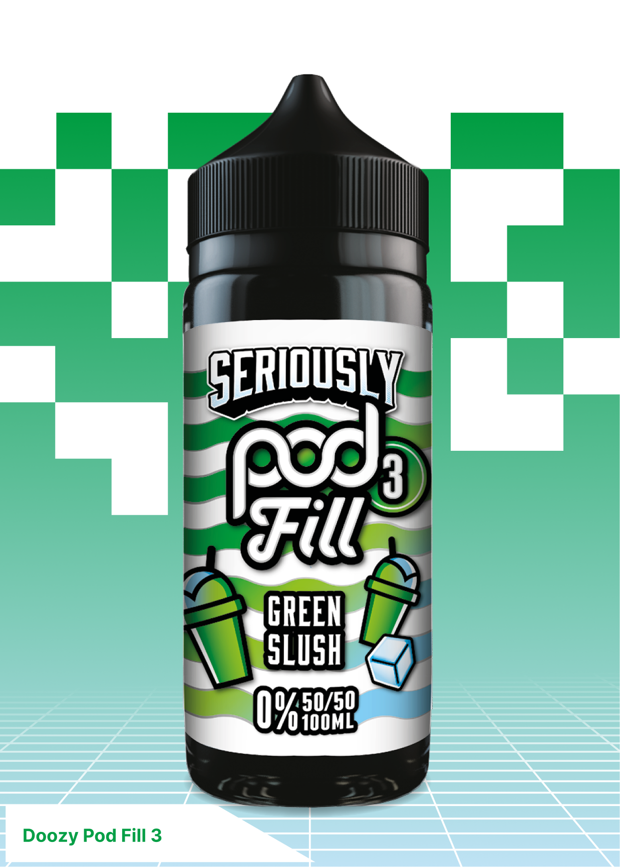 Doozy Pod Fill 3 - Green Slush 100ML - VAPE LAB SOLUTIONS