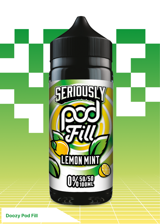 Doozy Pod Fill-  Lemon Mint 100ML - VAPE LAB SOLUTIONS Hover Image