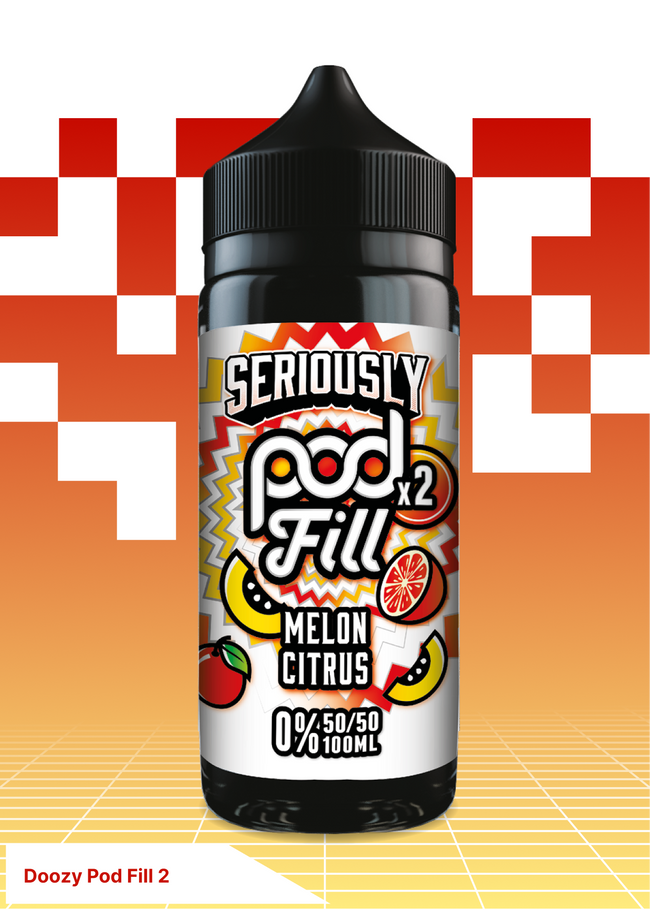 Doozy Pod Fill 2 - Melon Citrus 100ML - VAPE LAB SOLUTIONS Hover Image