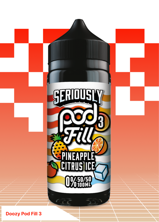 Doozy Pod Fill 3 - Pineapple Citrus Ice 100ML - VAPE LAB SOLUTIONS Hover Image