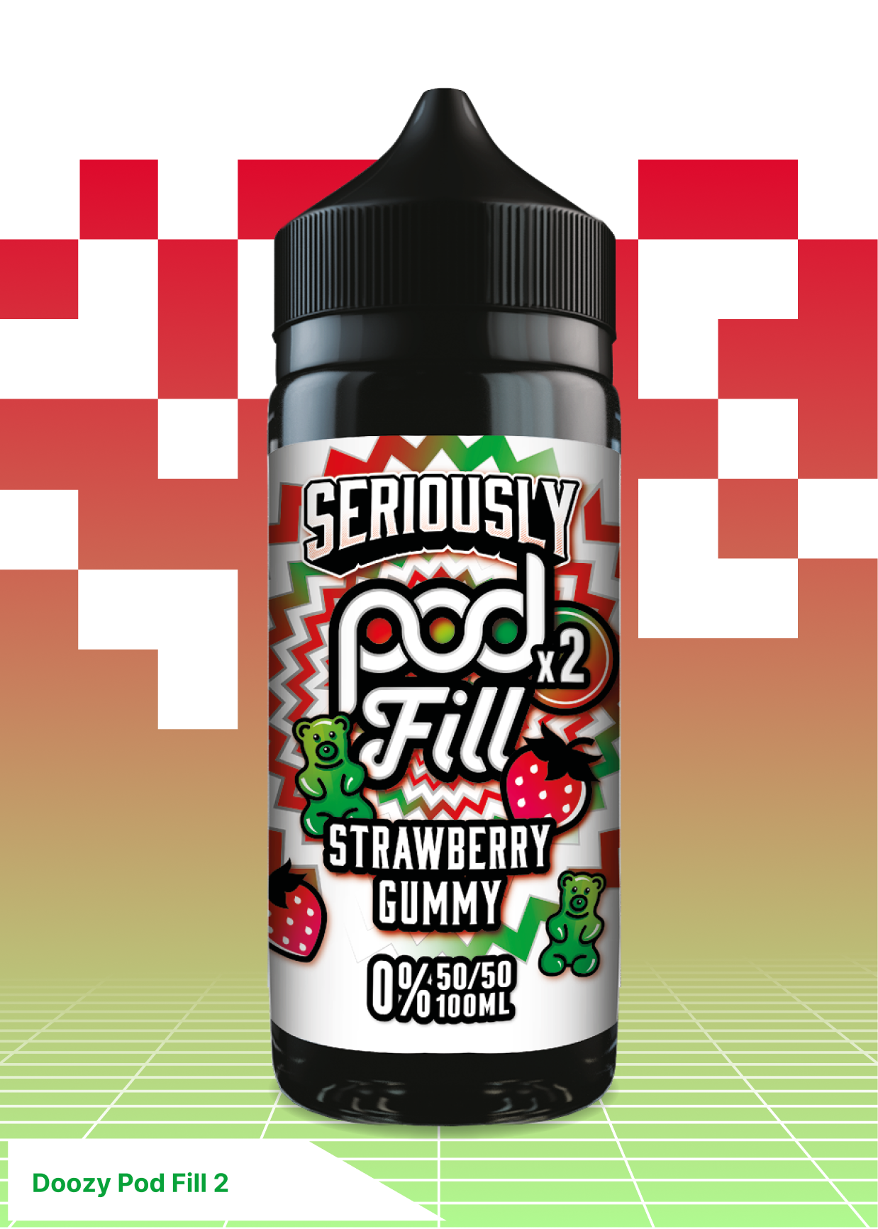 Doozy Pod Fill 2 - Strawberry Gummy 100ML - VAPE LAB SOLUTIONS