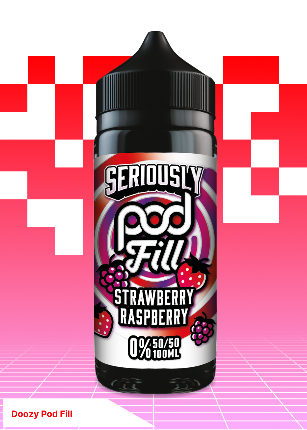 Doozy Pod Fill-  Strawberry Raspberry 100ML - VAPE LAB SOLUTIONS