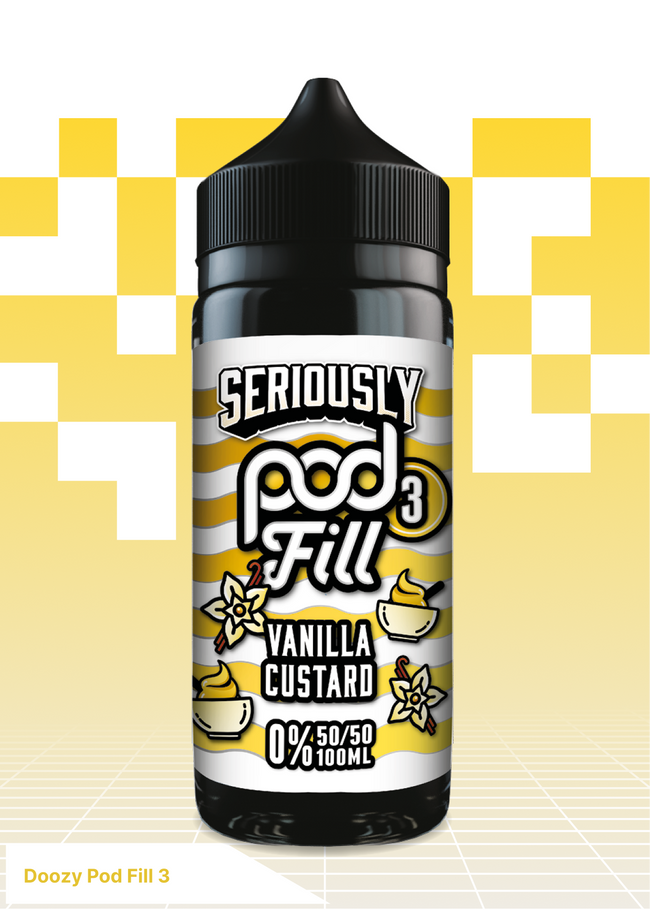 Doozy Pod Fill 3 - Vanilla Custard 100ML - VAPE LAB SOLUTIONS Hover Image